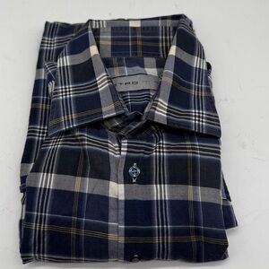 Etro Navy and Cream Plaid Shirt